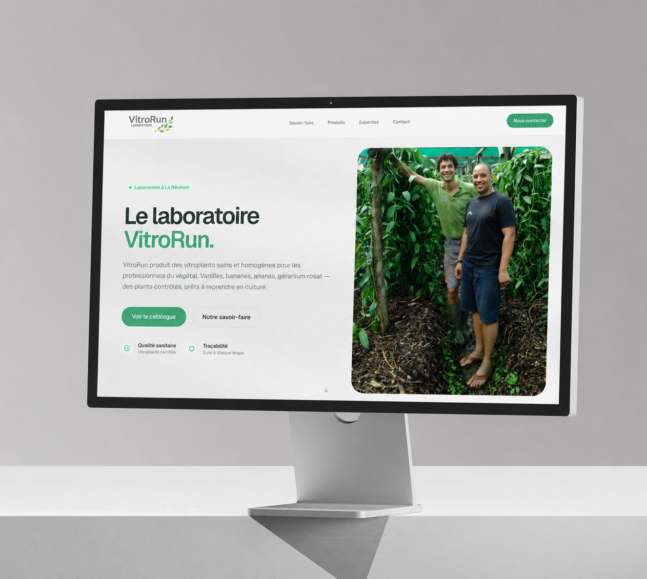 Site VitroRun présenté sur un écran desktop
